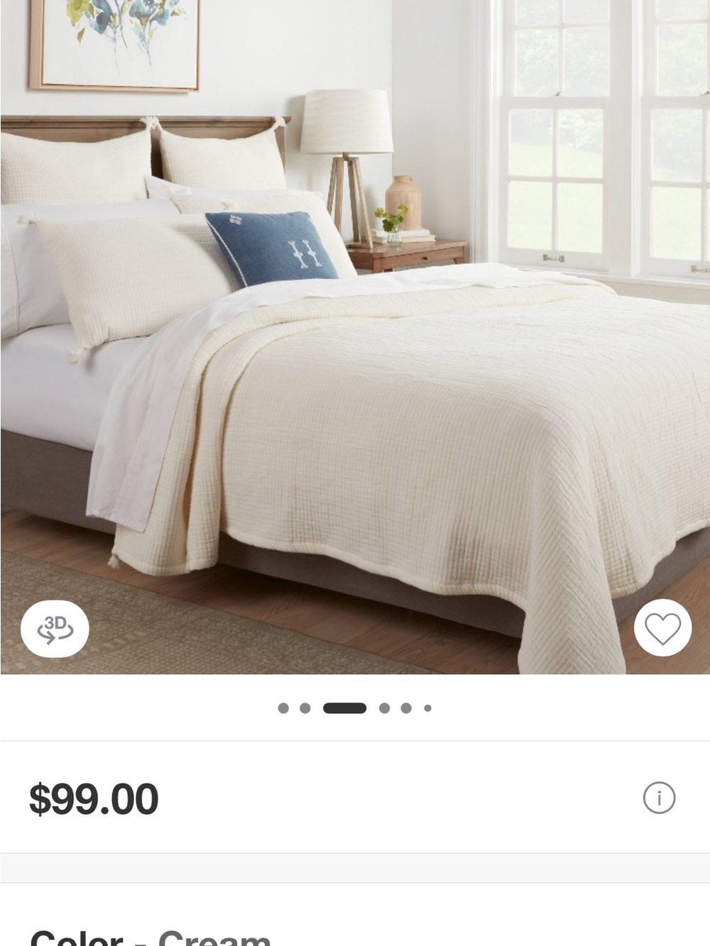 Threshold Cream Cotton Quilt with Textured Weave
